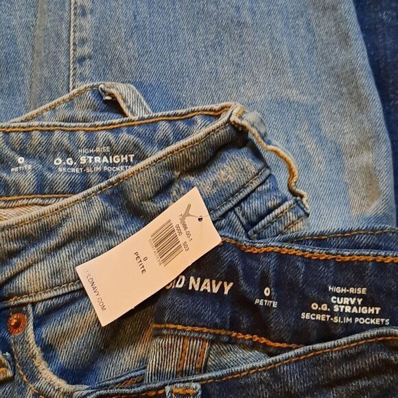 Old Navy Jeans Womens Size 0 Petite High Rise Curvy O.G. Straight Bundle of 2 - Picture 9 of 14